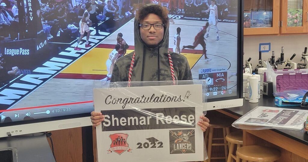 Shemar Reese, Young Men of Distinction alumnus, Class of 2022, John I. Leonard High School